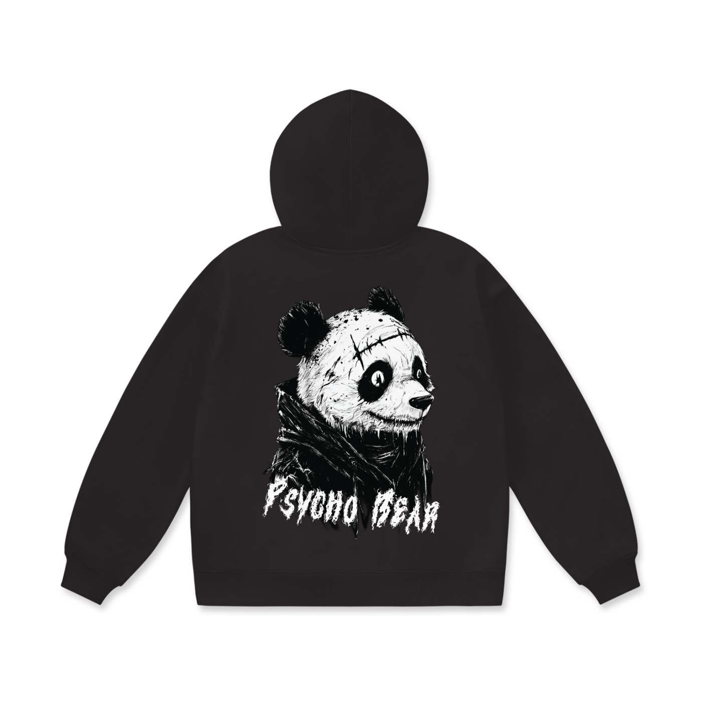 dark,shadow,hoodie,goth, charcoal, psycho panda bear