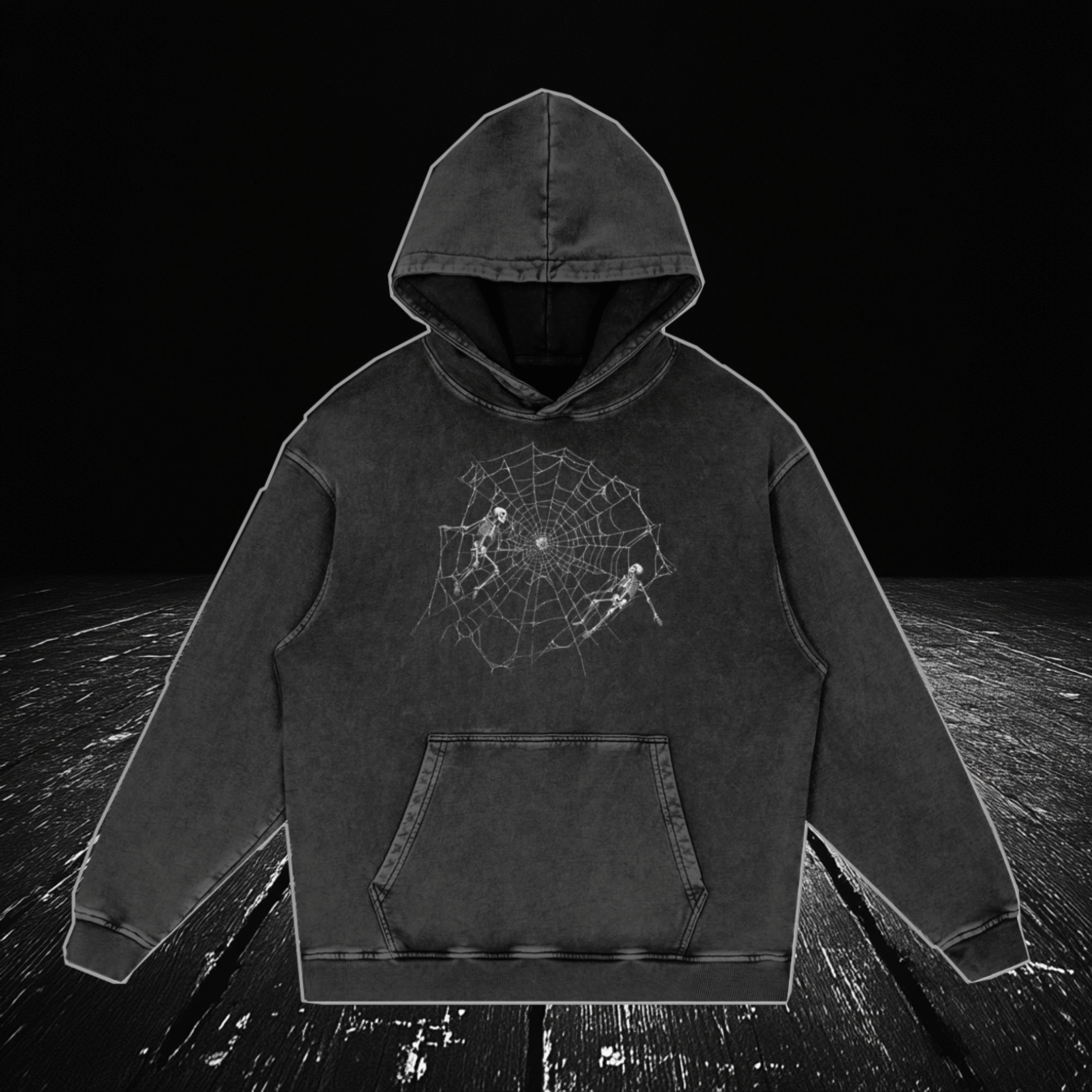 Shadow Hoodie, Acid Washed, Oversized, Spider Hoodie