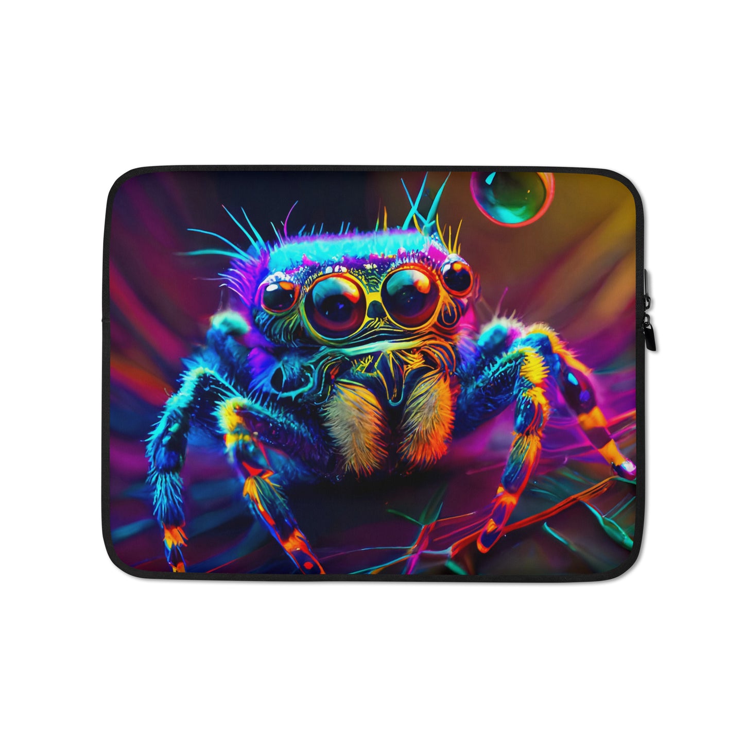 Trippy Regal Jumping Spider Laptop Sleeve - Jumping Spiders For Sale - Spiders Source - #1 Regal Jumping Spider Store