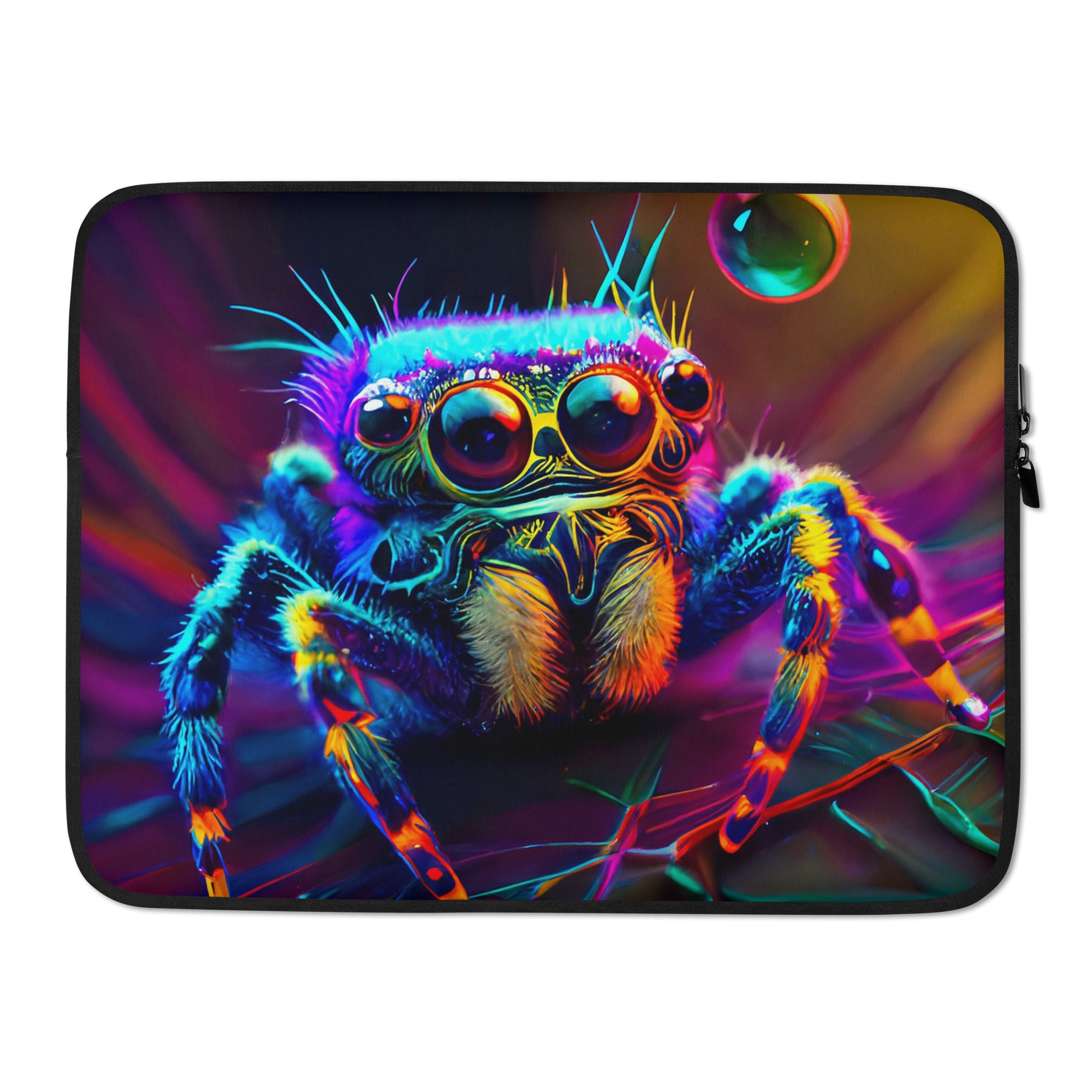 Trippy Regal Jumping Spider Laptop Sleeve - Jumping Spiders For Sale - Spiders Source - #1 Regal Jumping Spider Store