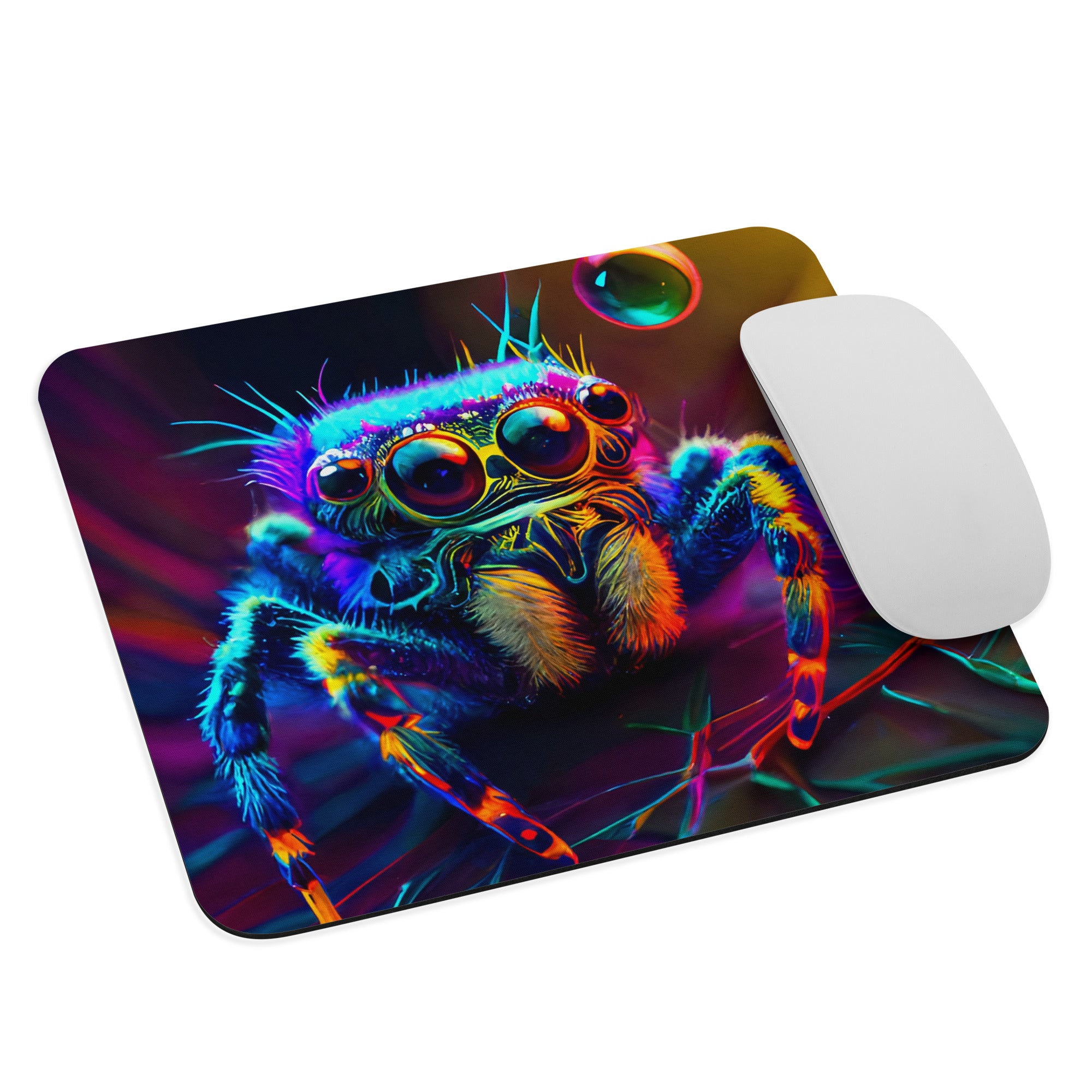 Trippy Regal Jumping Spider Mouse pad - Jumping Spiders For Sale - Spiders Source - #1 Regal Jumping Spider Store