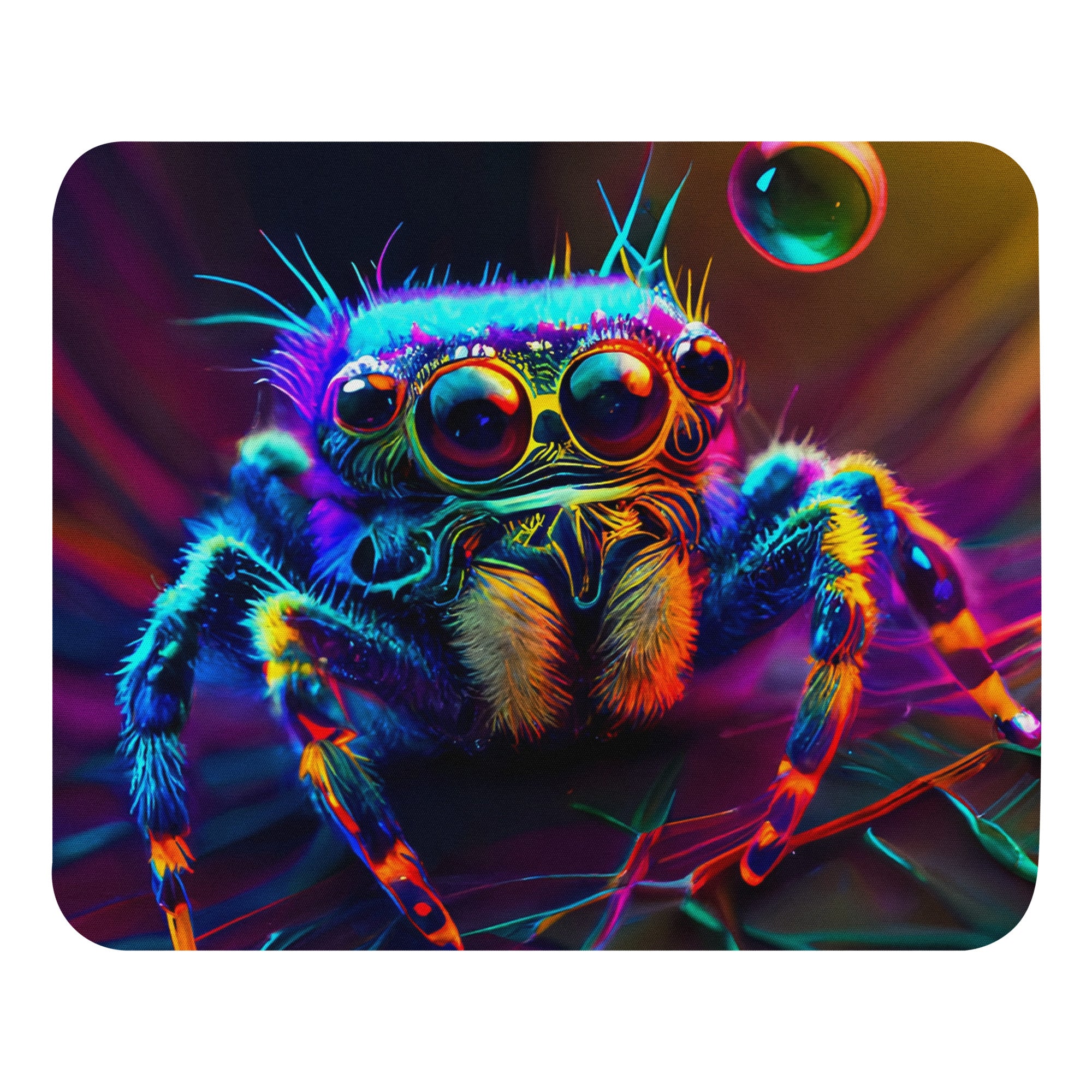 Trippy Regal Jumping Spider Mouse pad - Jumping Spiders For Sale - Spiders Source - #1 Regal Jumping Spider Store